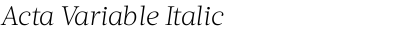 Acta Variable Italic